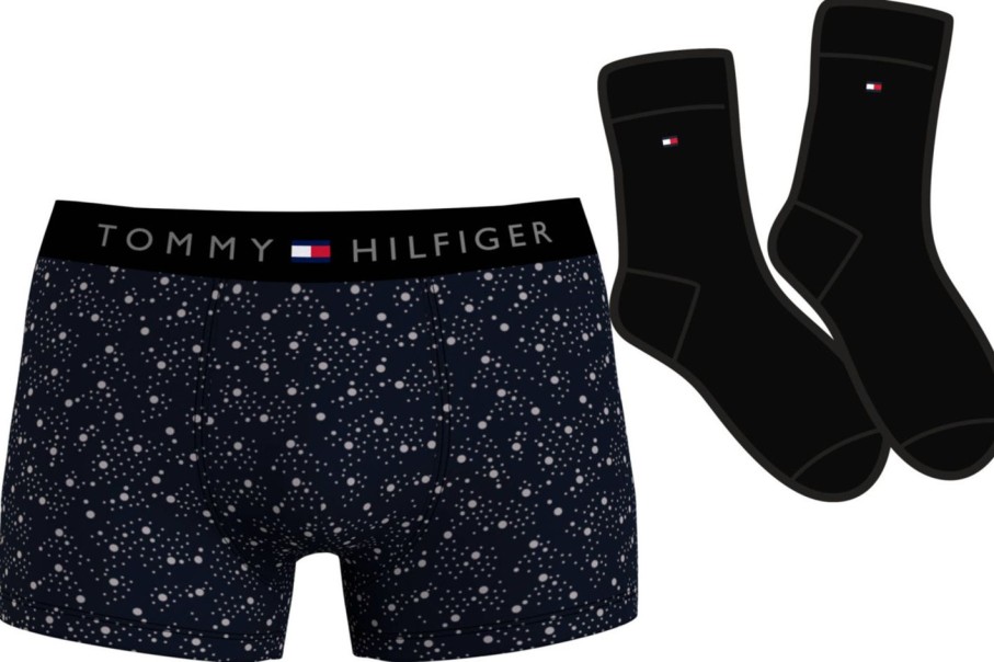 Miehet Tommy Hilfiger Alusasut | Alushousut Ja Sukat Lahjapakkauksessa Musta