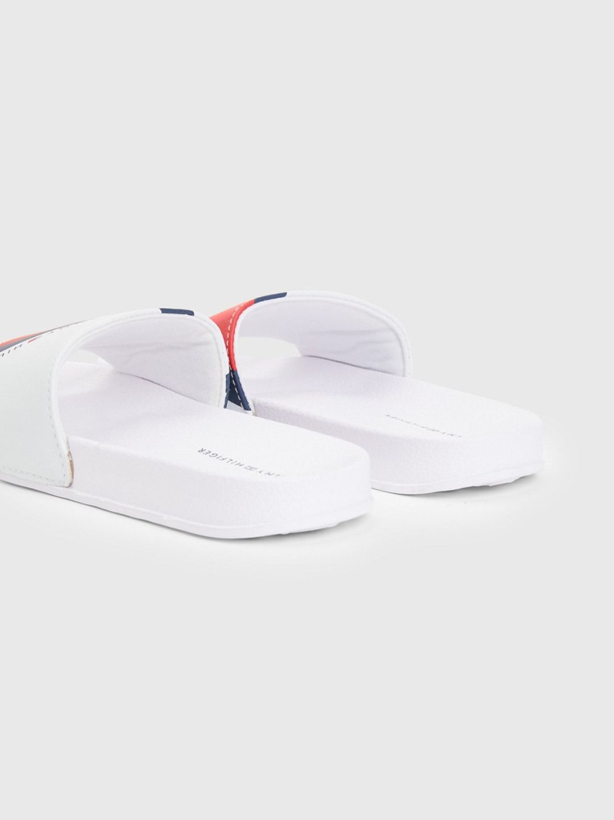 Lapset Tommy Hilfiger Kengat | Flag Pool Slide -Sandaalit Valkoinen