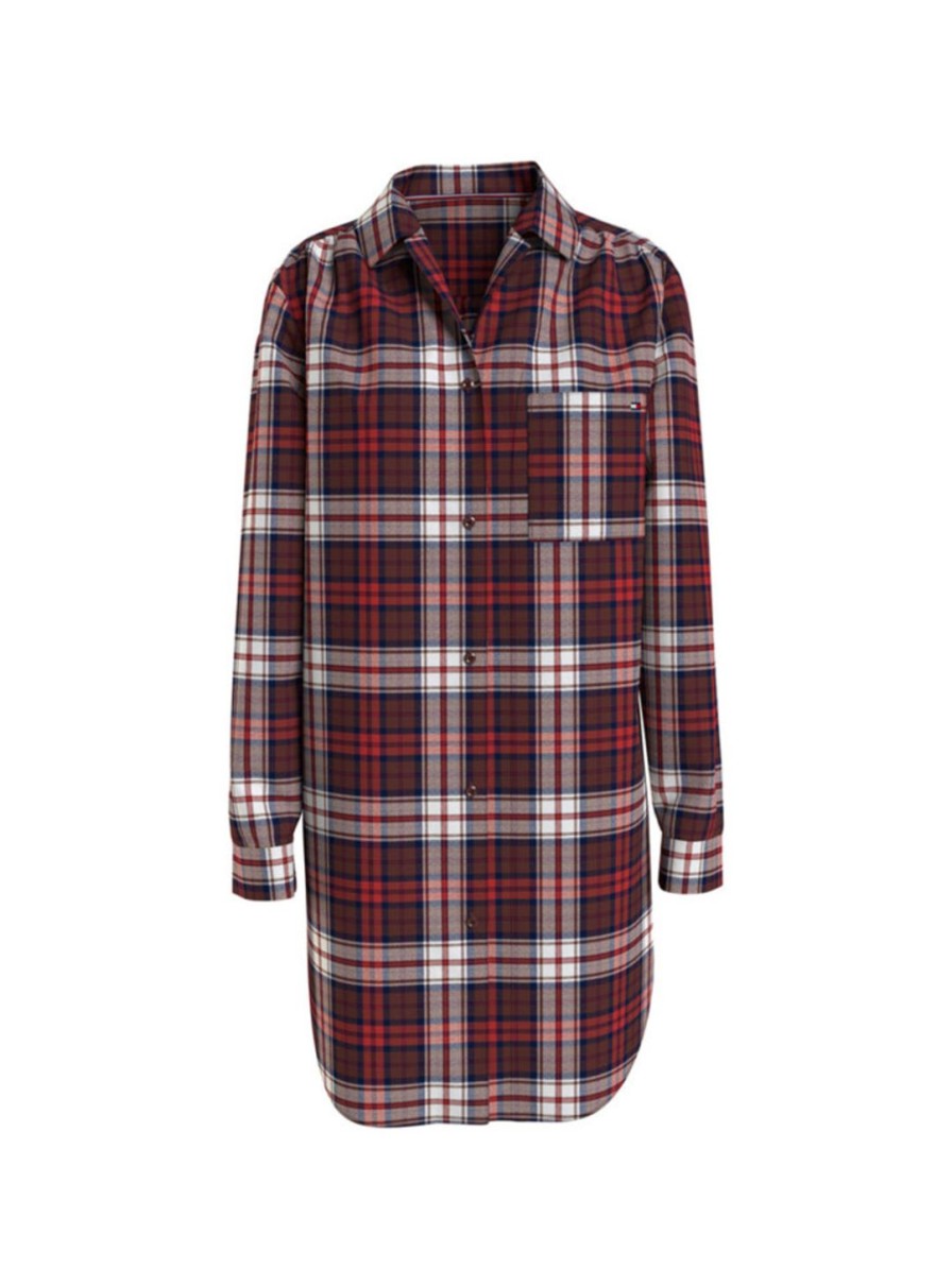 Naiset Tommy Hilfiger Yoasut | Flannel Shirt Nightdress Poppy