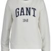 Naiset Gant Collegepaidat Ja Hupparit | Logo C-Neck -Collegepusero Luonnonvalkoinen