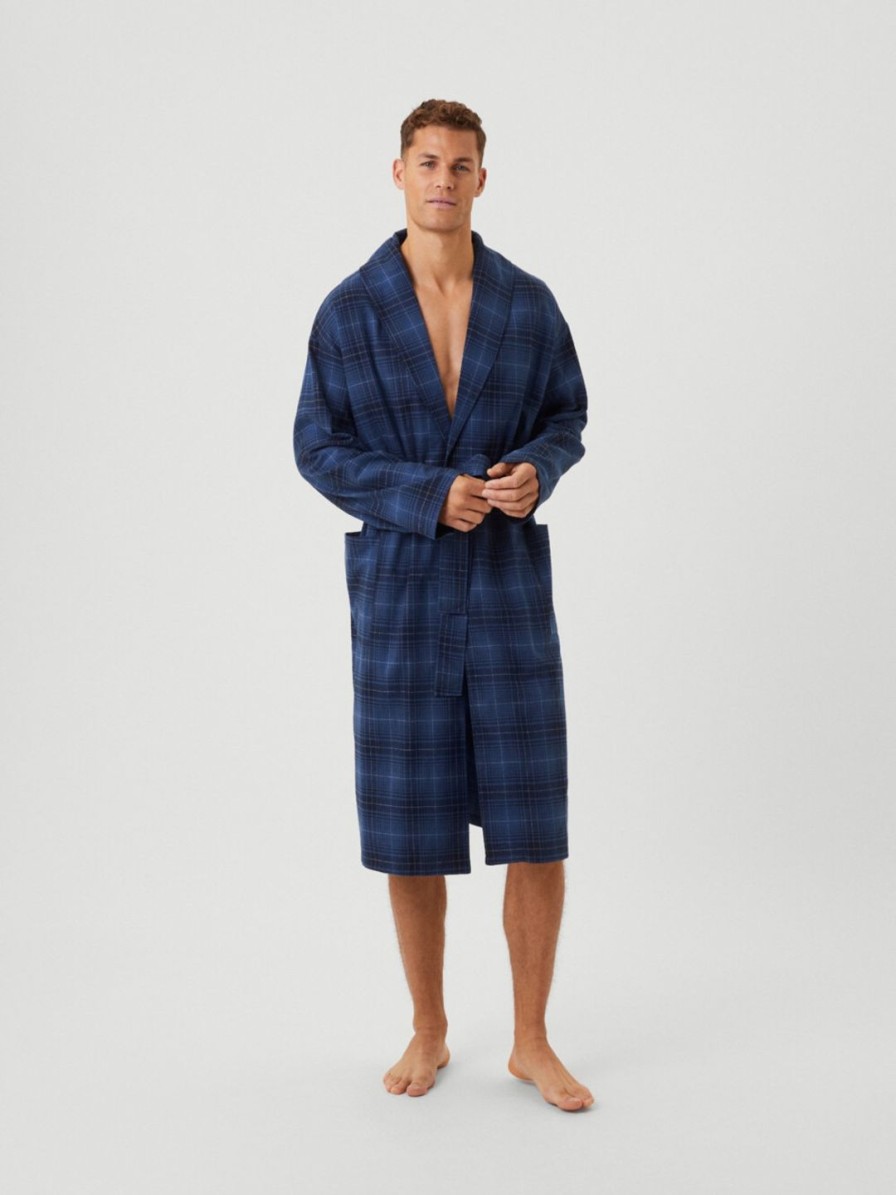 Miehet Björn Borg Kylpytakit | Core Flannel Robe -Kylpytakki Sininen