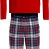 Miehet Tommy Hilfiger Yoasut | Ls Pant Set Flannel -Pyjamasetti Punainen