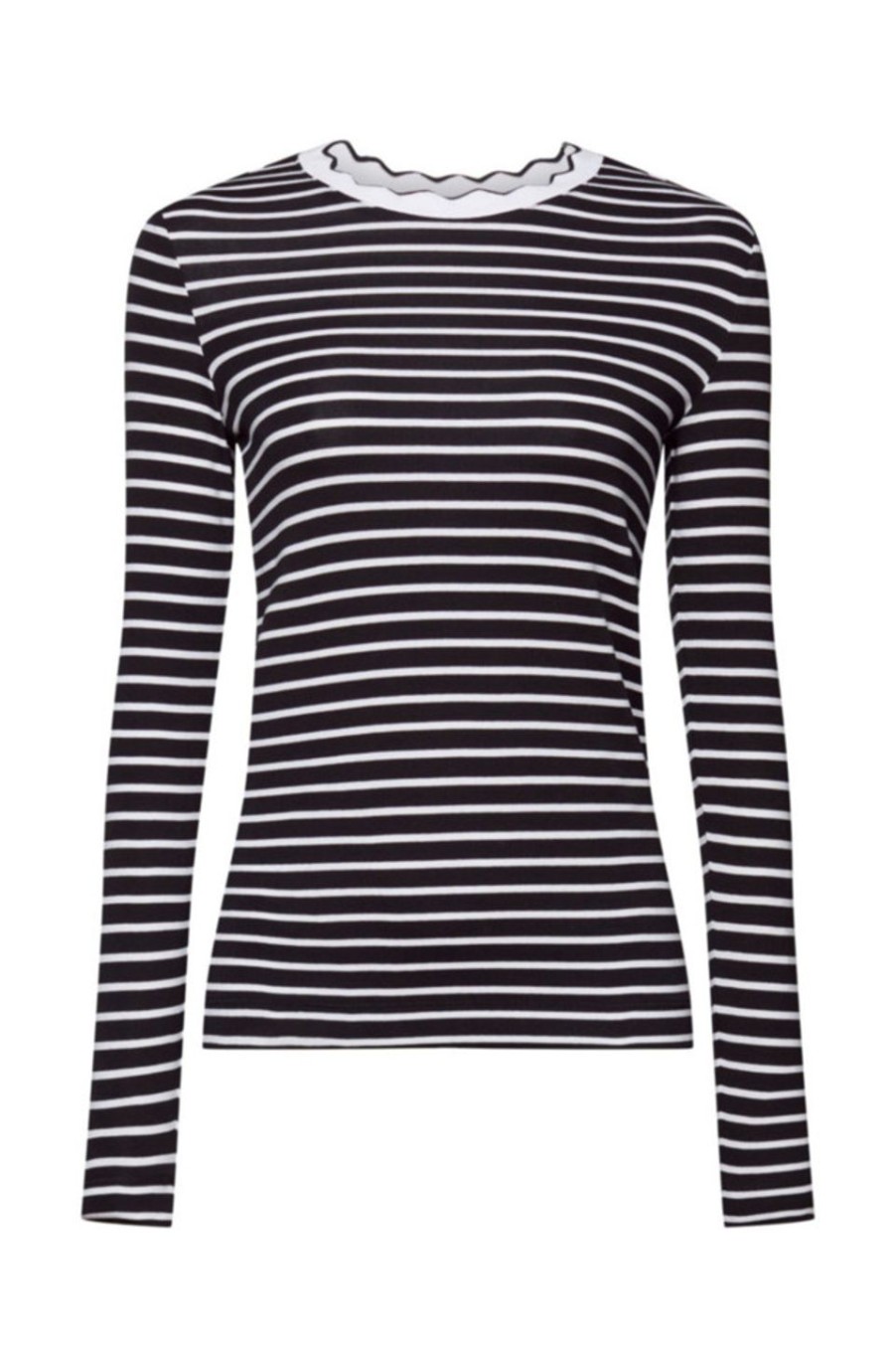 Naiset Esprit Trikoopaidat Ja &Tunikat | Raidallinen Jerseypaita Black&White