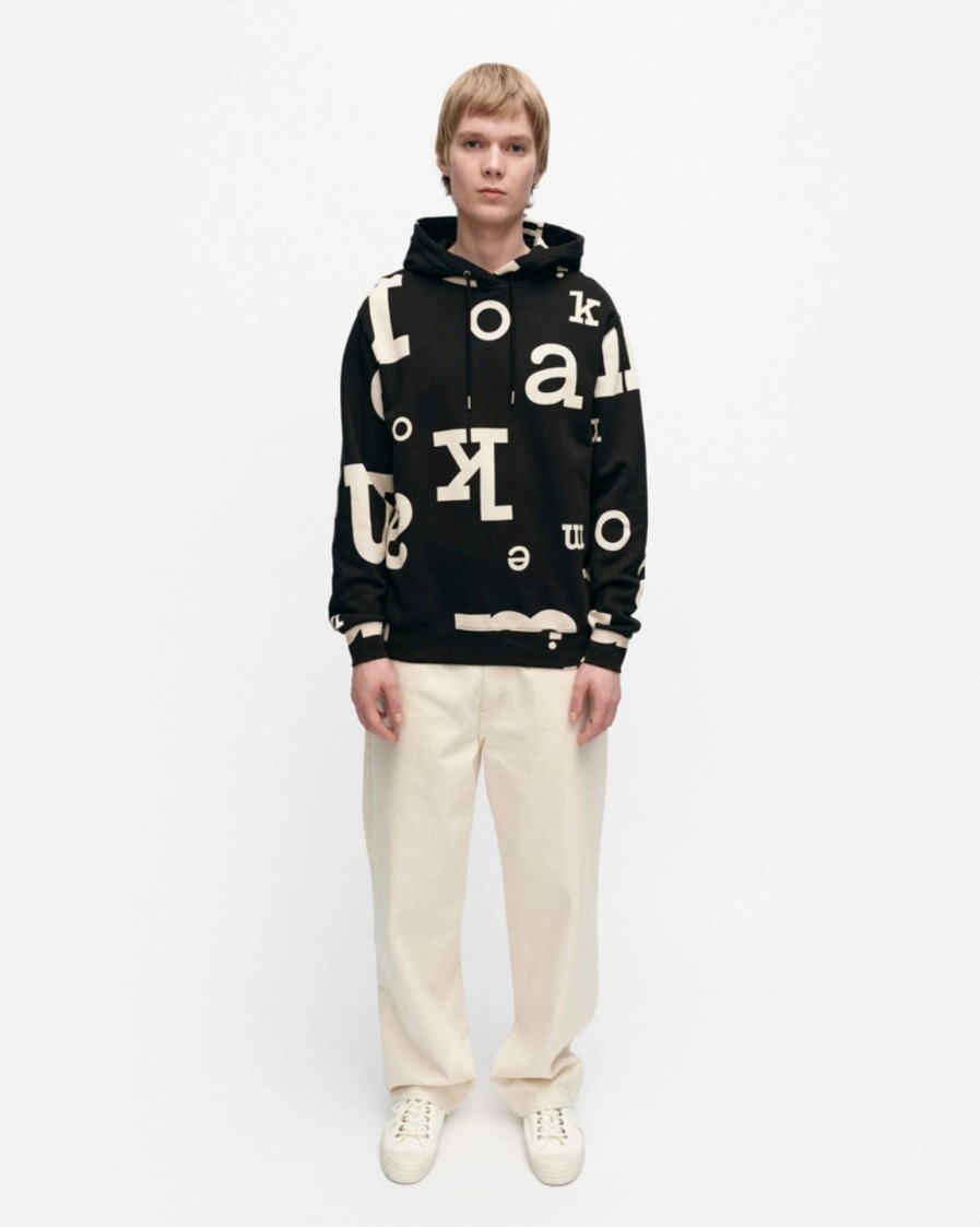 Naiset Marimekko Collegepaidat Ja Hupparit | Bruta Marimerkki -Huppari Black&White