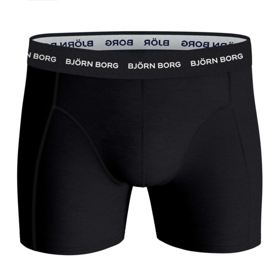 Miehet Björn Borg Alusasut | Cotton Stretch -Bokserisetti 3 Kpl Musta